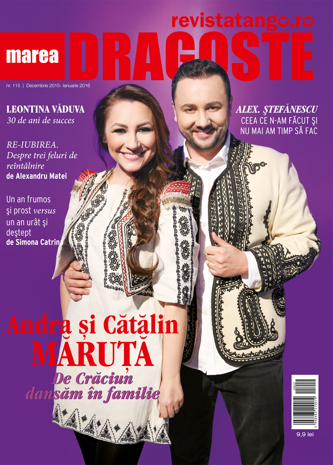 Coperta revista tango-Marea Dragoste, nr. 115, Andra si Catalin Maruta, decembrie 2015-ianuarie 2015