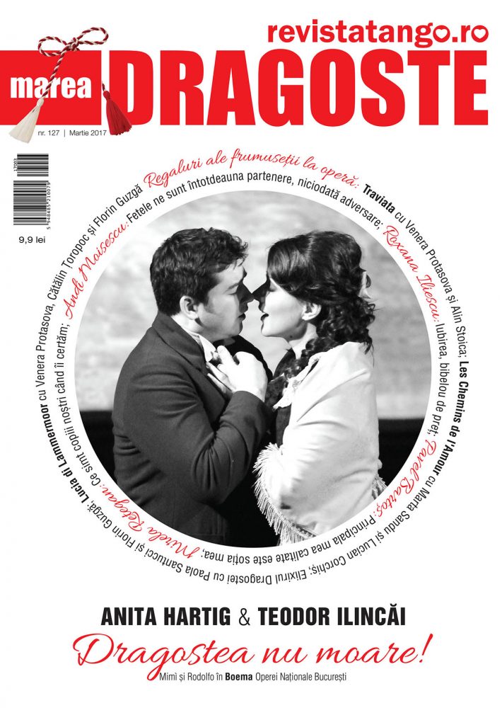 Anita Hartig (Mimi), Teodor Ilincai, Boema, pe coperta Marea Dragoste-revistatango.ro, nr. 127, martie 2017