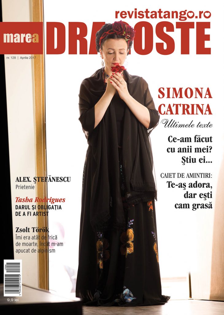 Simona Catrina pe coperta Marea Dragoste-revistatango.ro, nr. 128, aprilie 2017