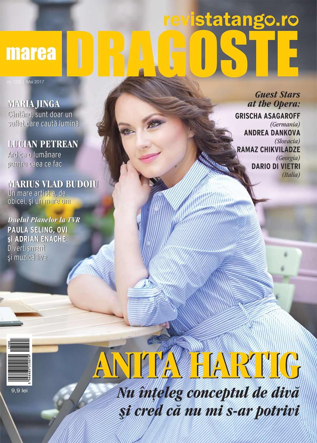 Anita Hartig pe coperta Marea Dragoste-revistatango.ro, nr. 129, mai 2017