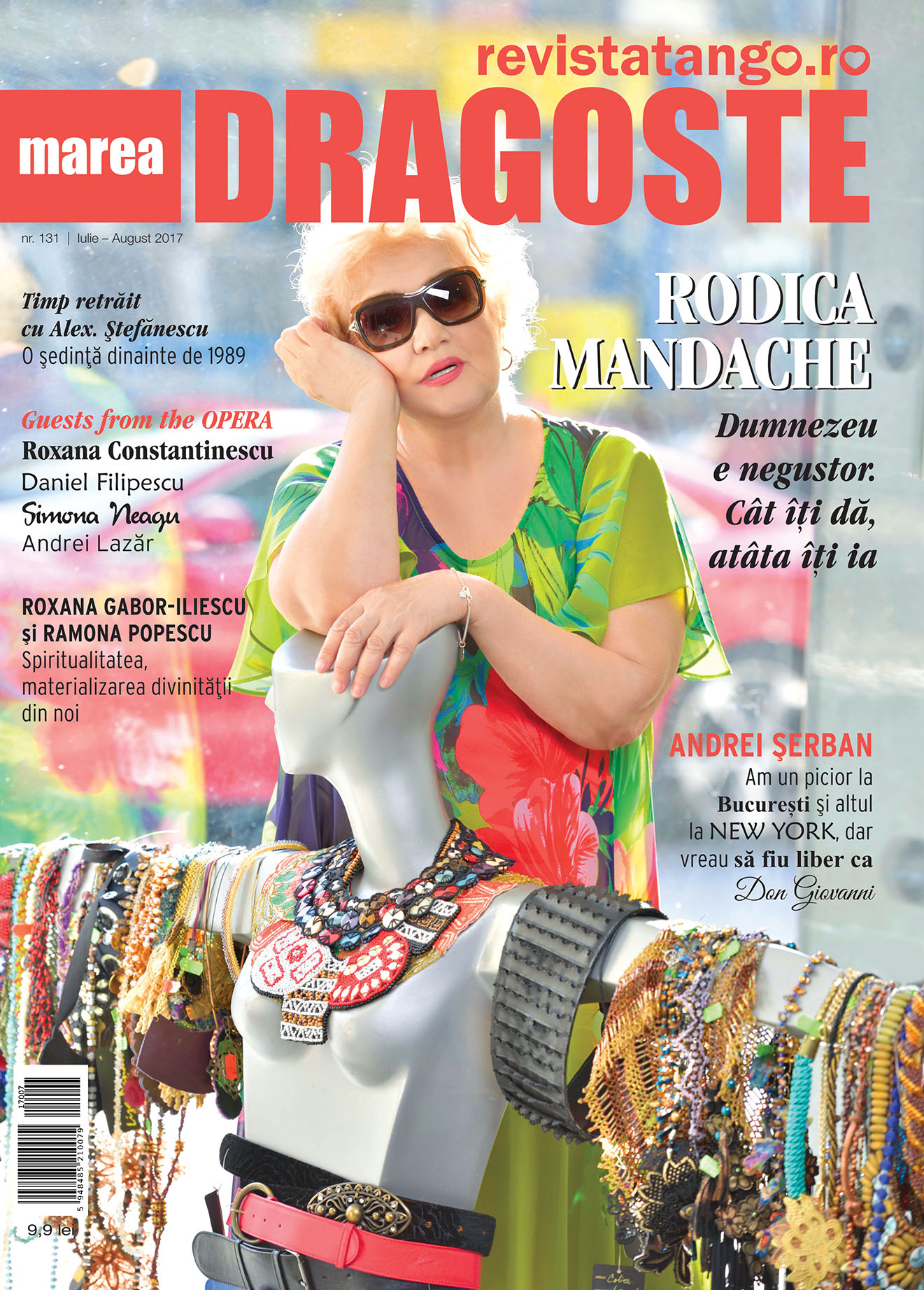 Rodica Mandache pe coperta Marea Dragoste-revistatango.ro, nr. 131, iulie - august 2017