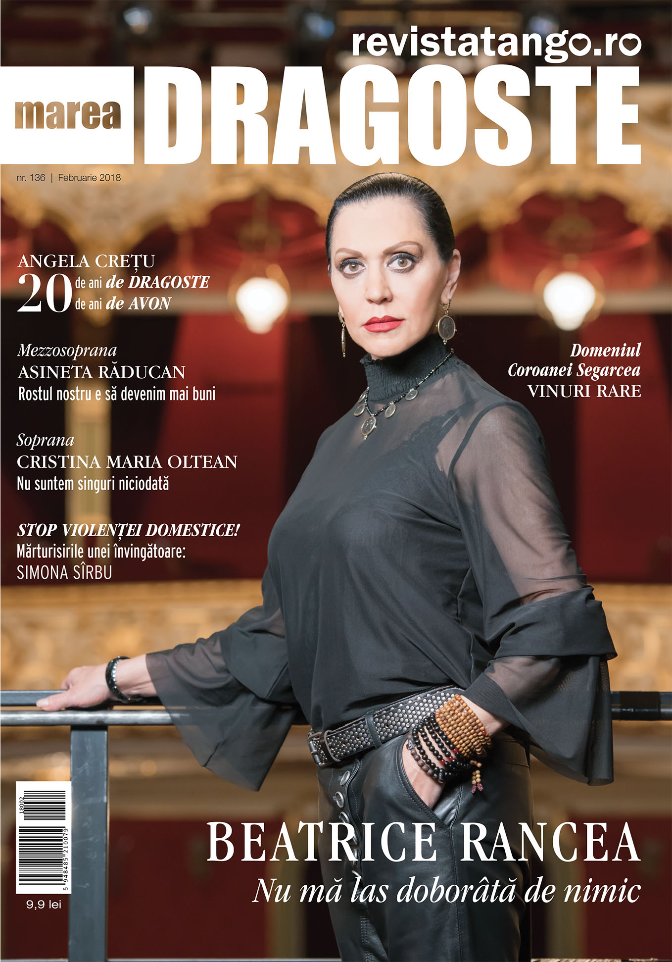 Beatrice Rancea pe coperta Marea Dragoste-revistatango.ro, nr. 136, februarie 2018