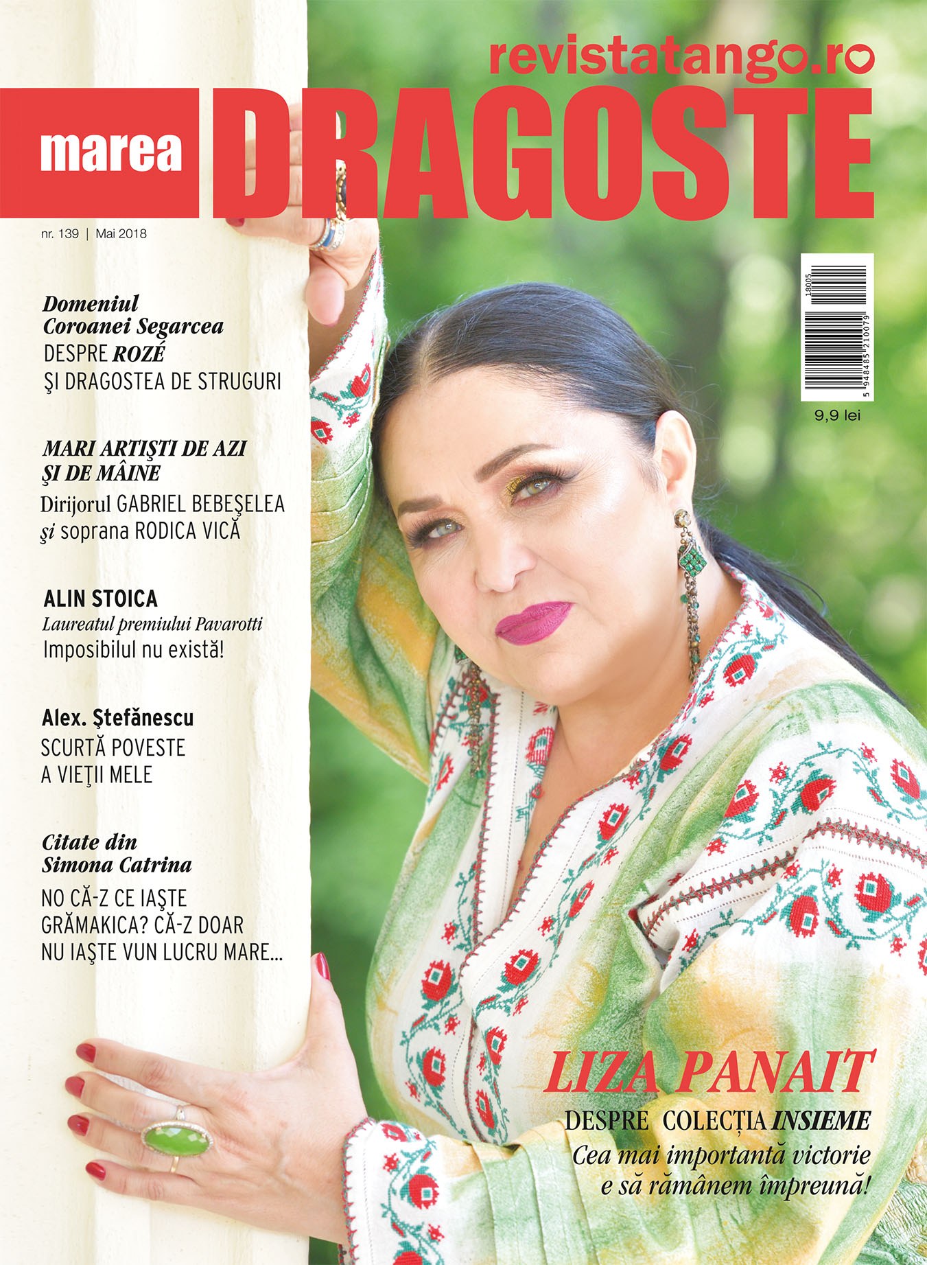 Liza Panait pe coperta Marea Dragoste-revistatango.ro, nr. 139, mai 2018